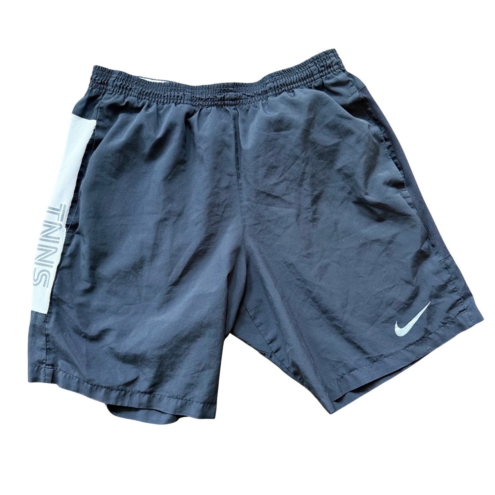Nike Dri-FIT Tennis Shorts Mens Size M Black Athletic TNNS Mesh Side Panel